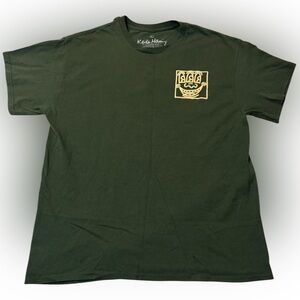 Keith Haring Three-Eyed Face Art Graphic Tee Size Large Dark Green